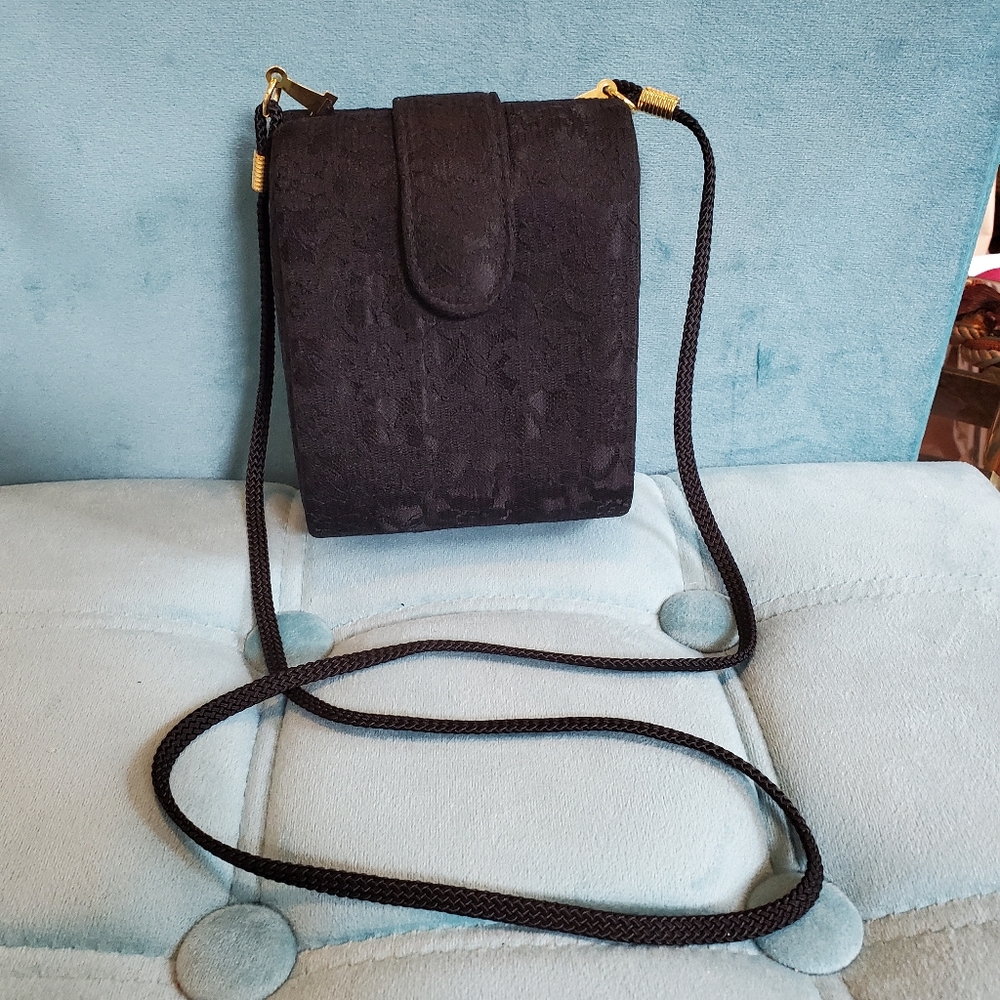 Structured Box - Cocktail Purse - With Black Lace Overlay